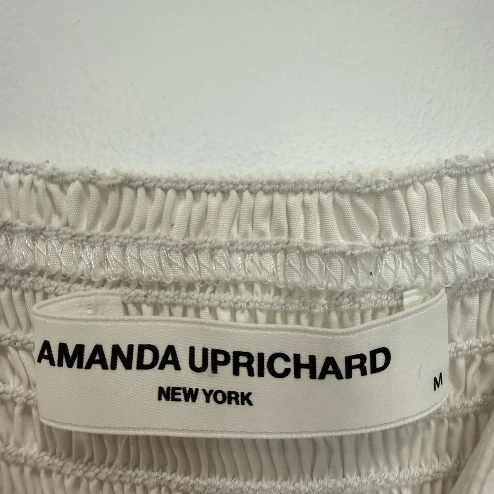 Amanda Uprichard White Mini Dress with Puff Sleeves - Picture 10 of 10